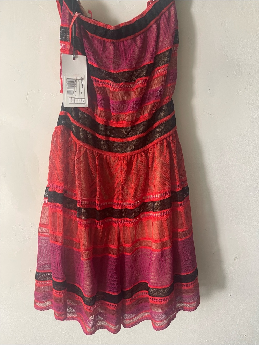 Missoni Pink and Red Mesh Layered romper size medium or 6 US, 42 IT